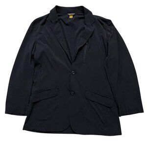 Eddie Bauer Travex Blazer Jacket Mens 38 Performance Stretch Zip Pocket Blue